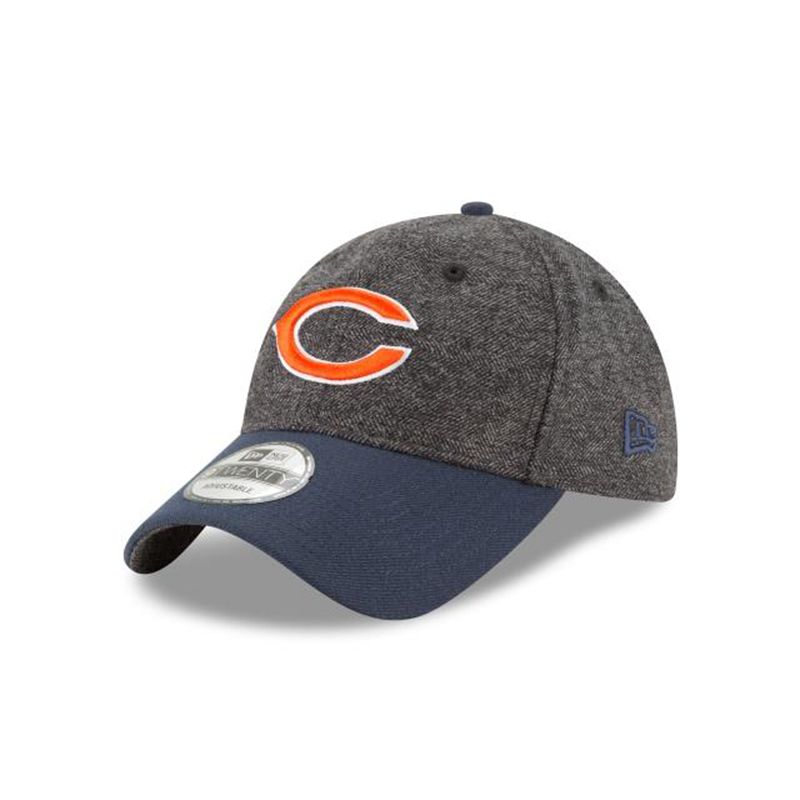 NFL Chicago Bears Tweed Turn 9Twenty Adjustable (IXX4643) - Grey New Era Caps